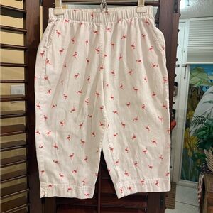 Coral Bay White Shorts with Flamingo Design, SP